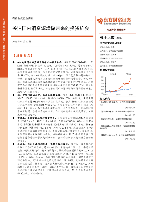 关注国内铜资源增储带来的投资机会