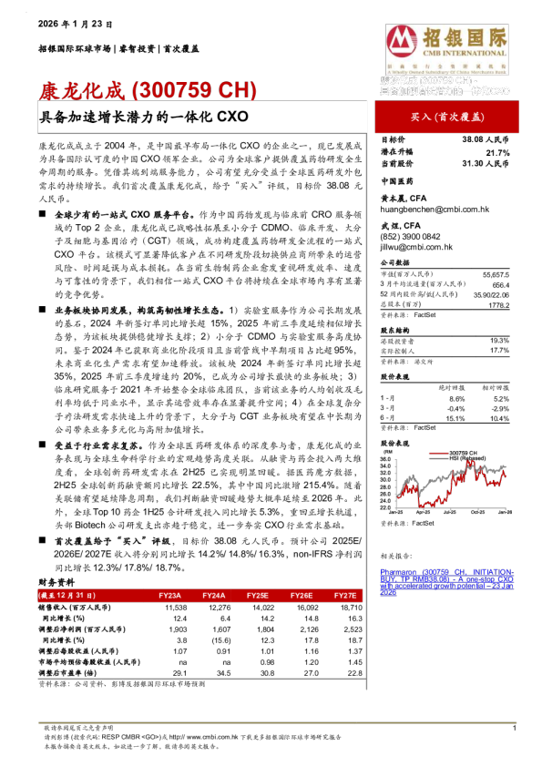 具备加速增长潜力的一体化CXO