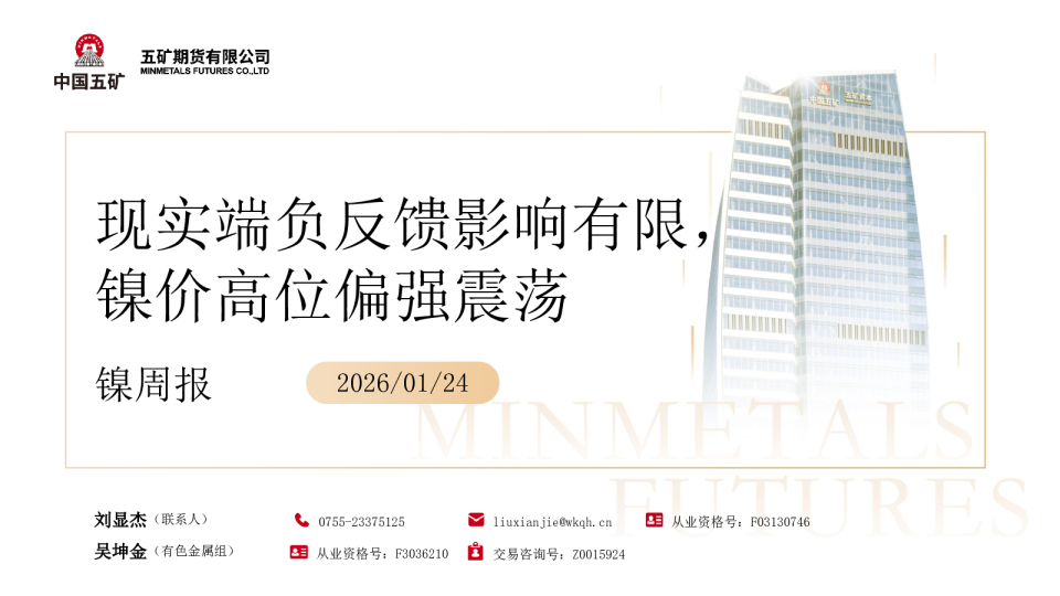 镍周报：现实端负反馈影响有限，镍价高位偏强震荡