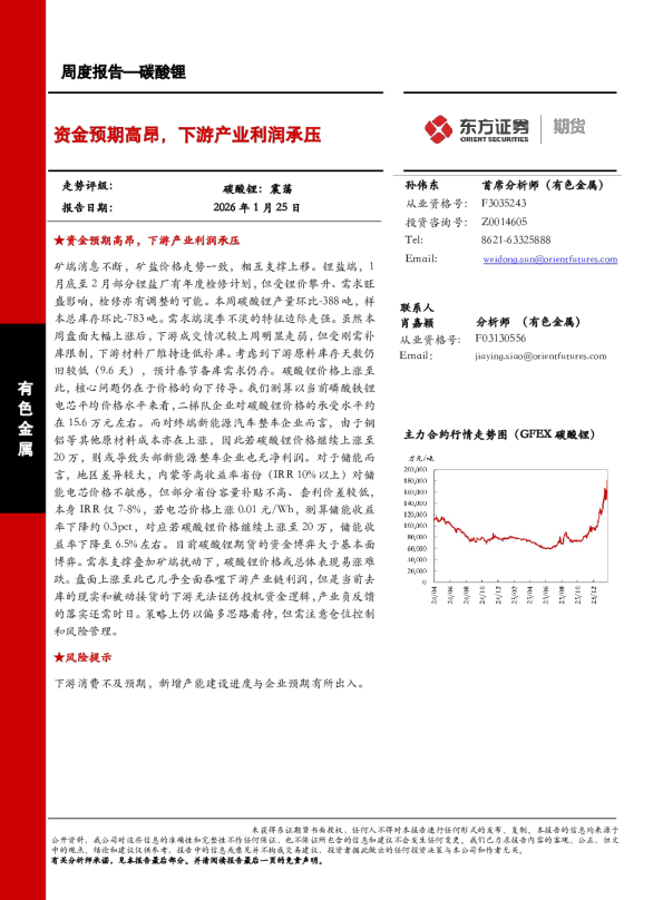 资金预期高昂，下游产业利润承压