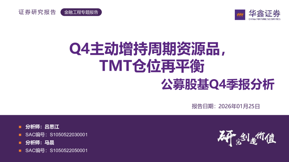 Q4主动增持周期资源品，