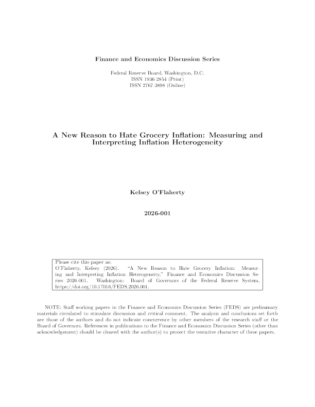 讨厌杂货通胀的新原因：衡量和解释通胀异质性