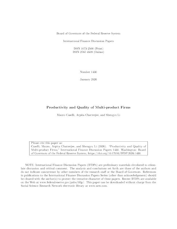 多产品企业的生产率和质量