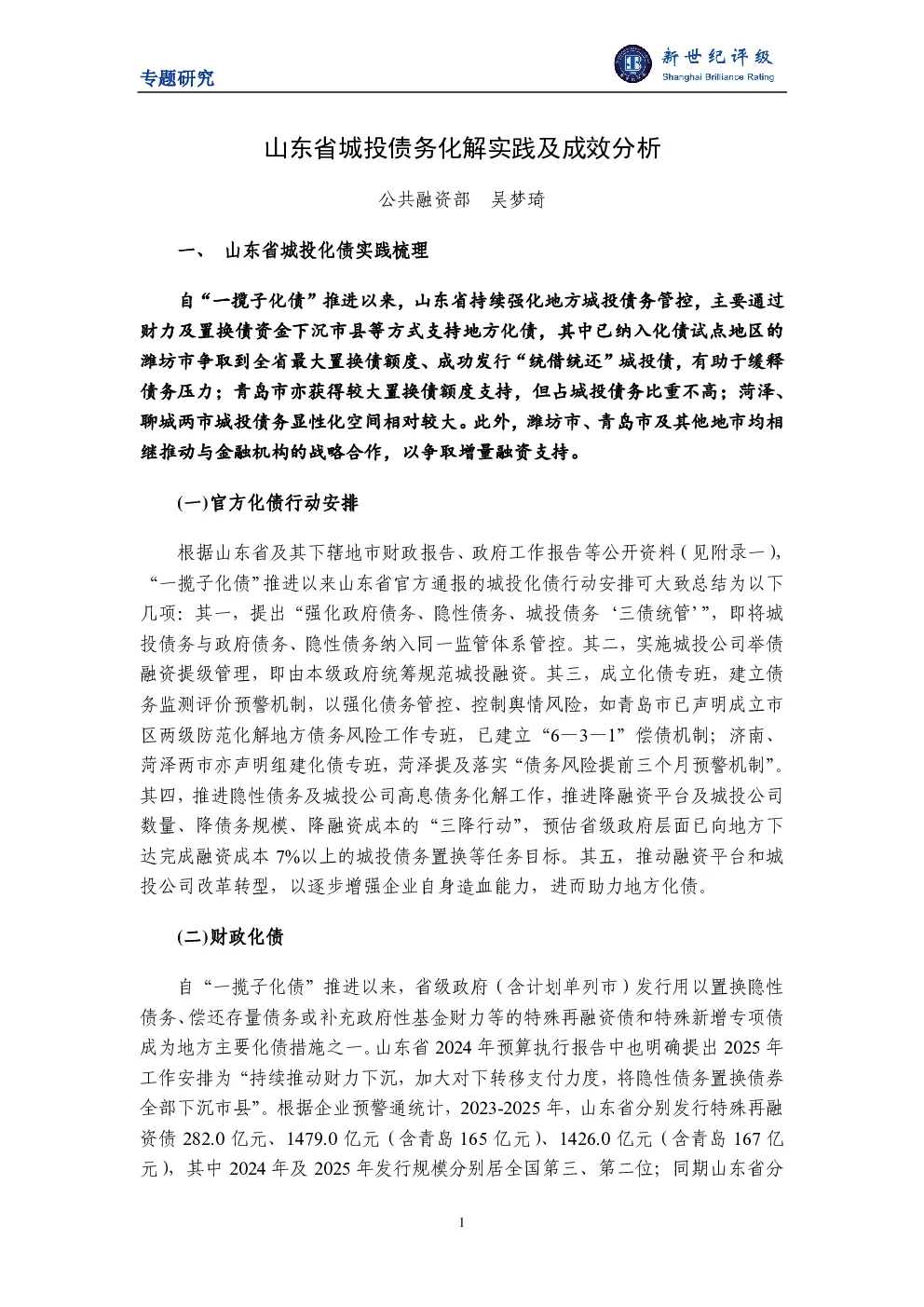 报告封面