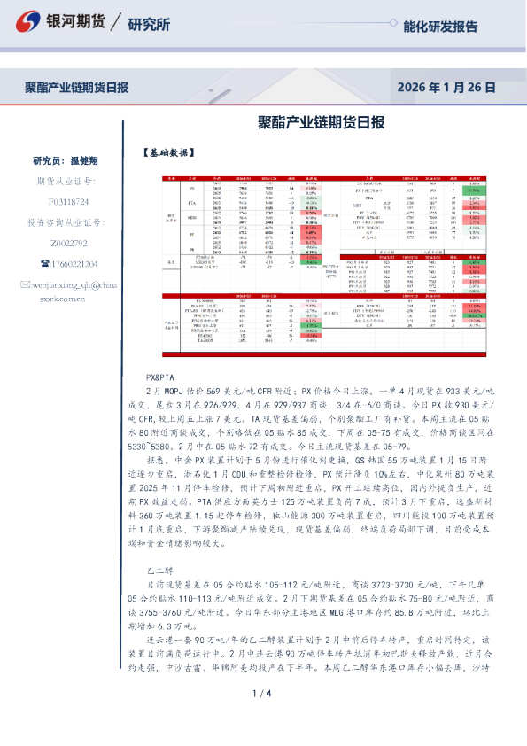 聚酯产业链期货日报