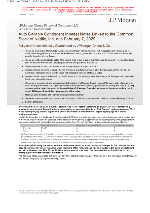 摩根大通美股招股说明书(2026-01-27版)