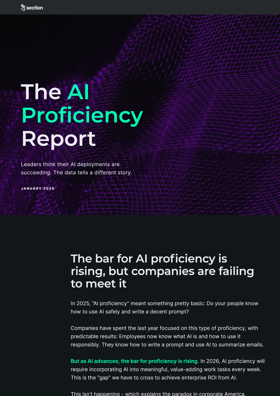Section：2026人工智能熟练度报告：领导者认知与员工实践效能间的鸿沟（英文版）.pdf_三个皮匠报告