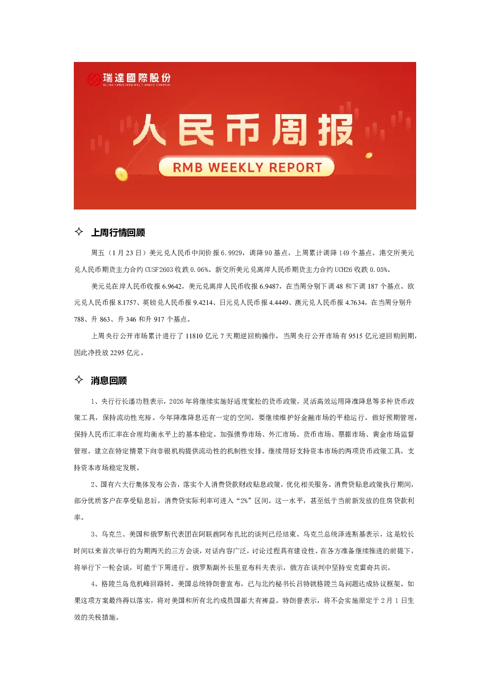 人民币周报