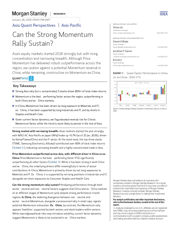 亚洲量化观点：强劲的动量反弹能否持续？