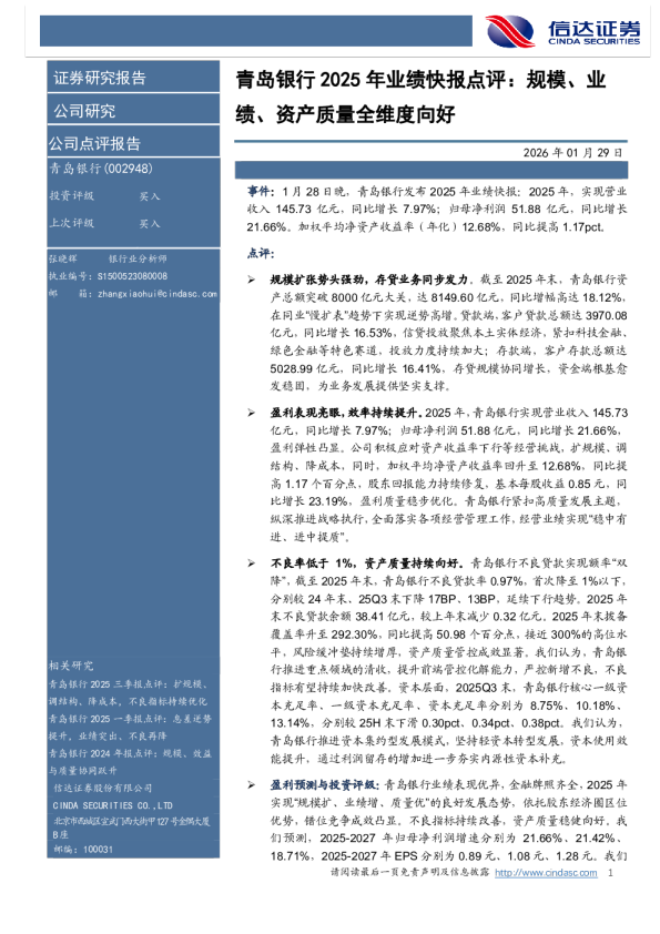 规模、业绩、资产质量全维度向好
