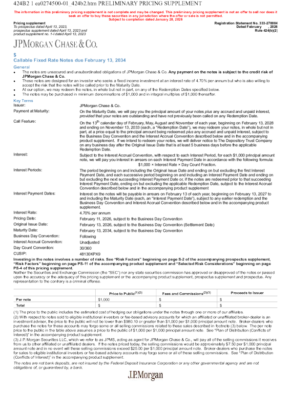 摩根大通美股招股说明书(2026-01-29版)