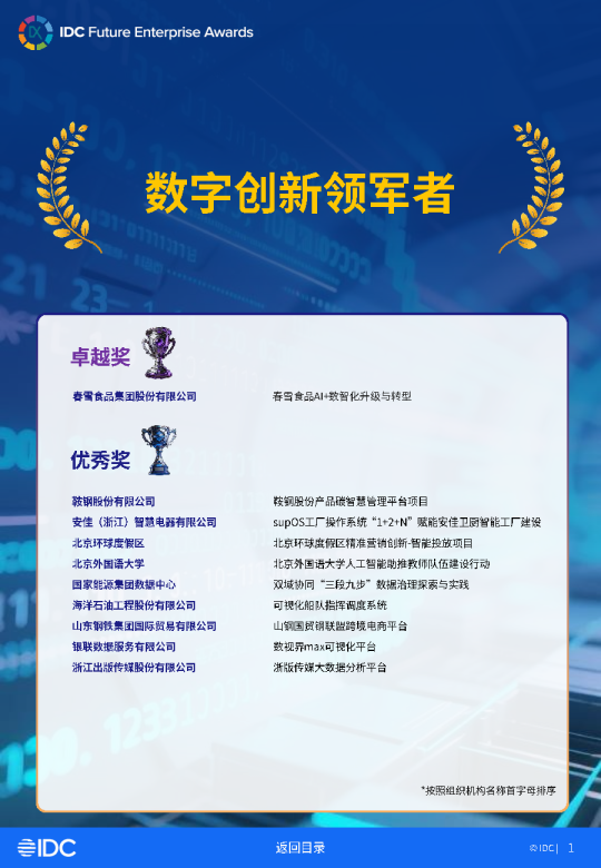 2025第十届IDC中国未来企业大奖年度金典