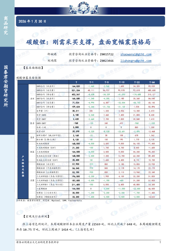 碳酸锂：刚需采买支撑，盘面宽幅震荡格局