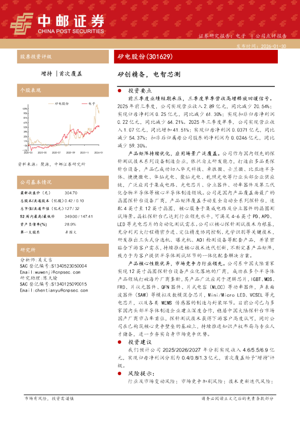 矽创精备，电智芯测