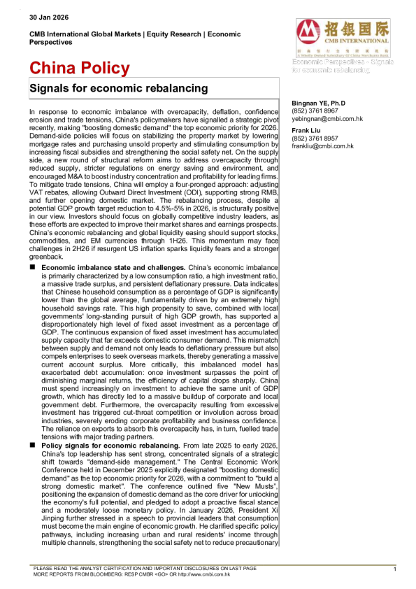Signals for economic rebalancing