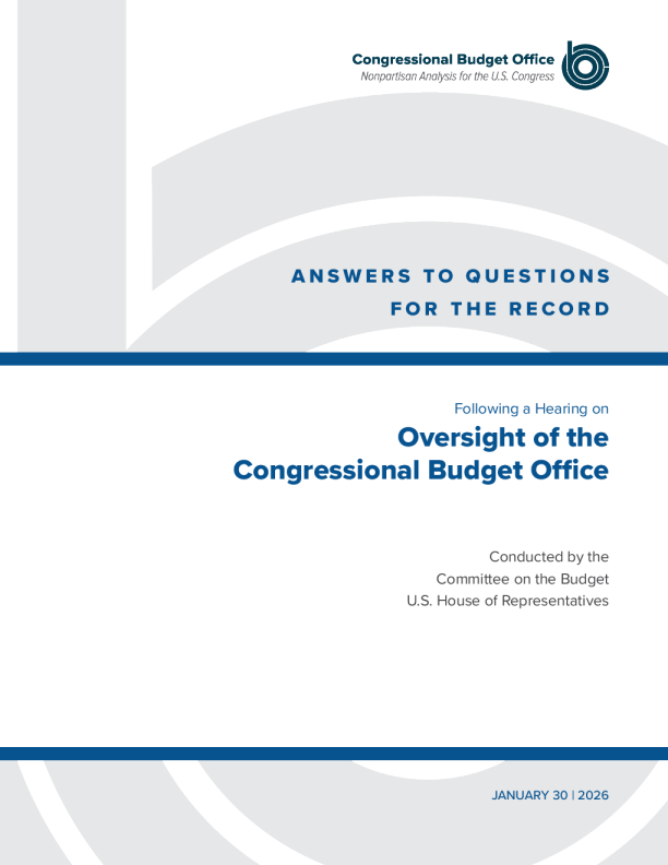 国会预算办公室监督听证会后的记录问题答复