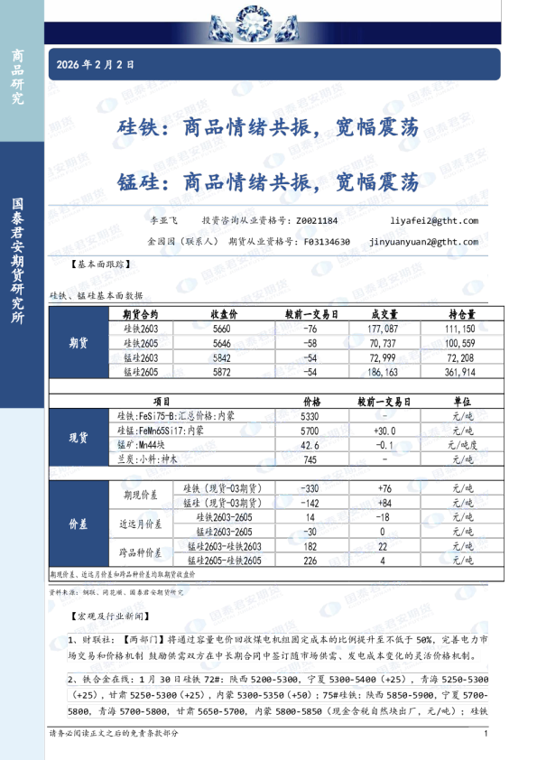 硅铁:商品情绪共振,宽幅震荡,锰硅,商品情绪共振,宽幅震荡