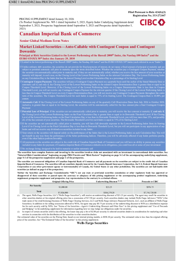 加拿大帝国商业银行美股招股说明书(2026-02-03版)