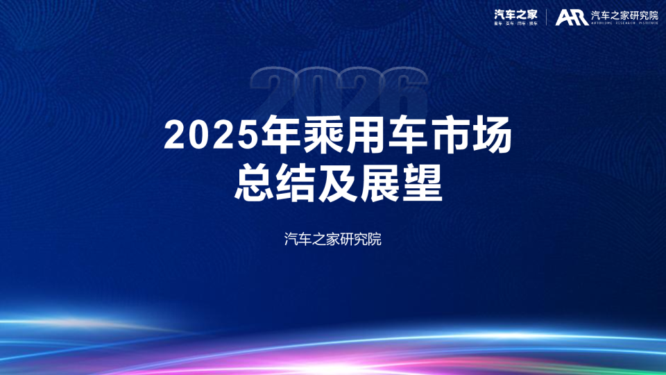 2025年乘用车市场总结及展望