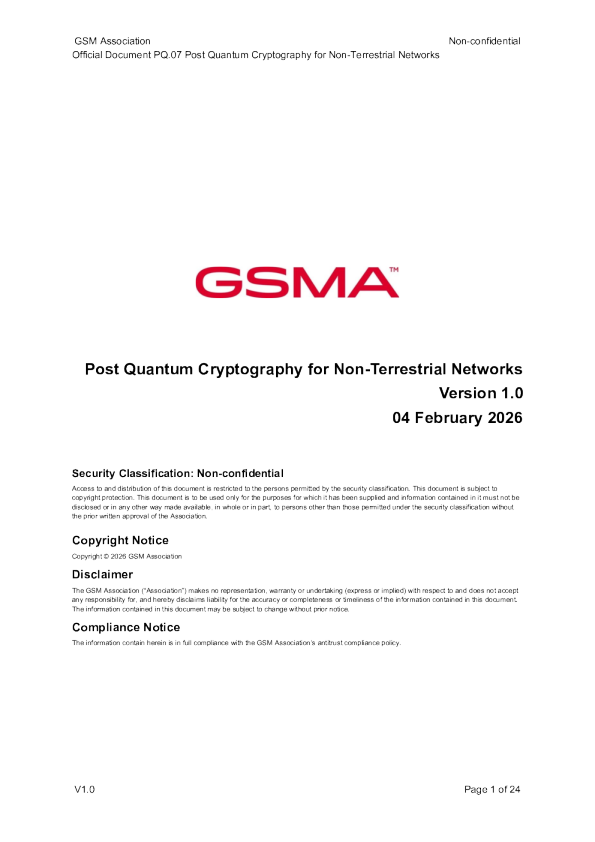 非地面网络的后量子密码学（PQ.07）