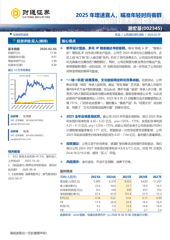 2025年增速喜人，瞄准年轻时尚客群
