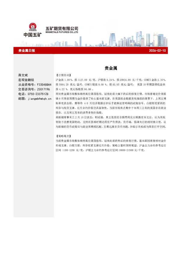 贵金属日报