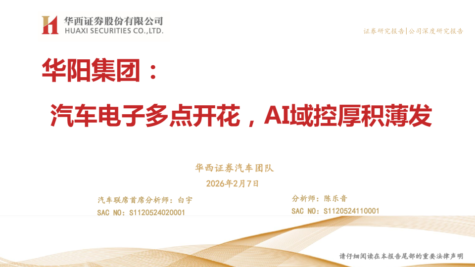 汽车电子多点开花，AI域控厚积薄发