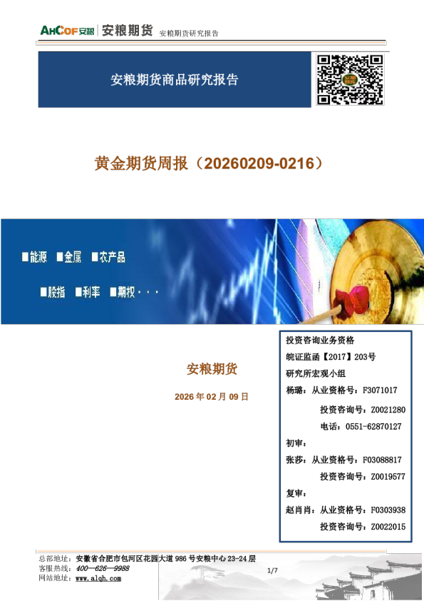 黄金期货周报
