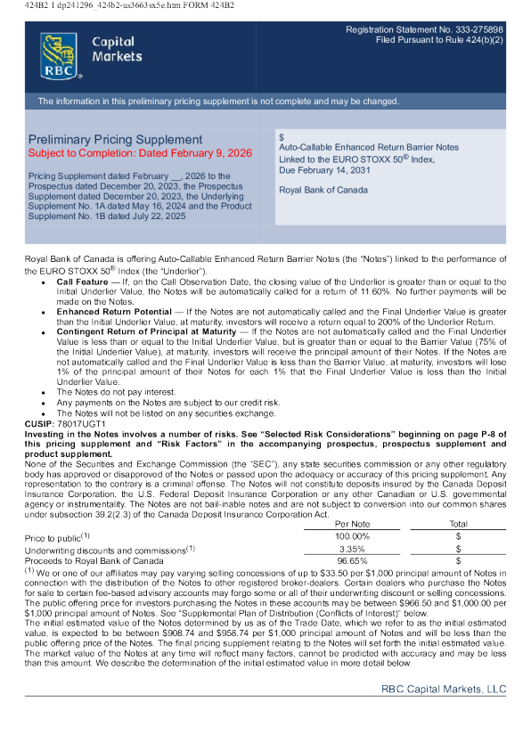 加拿大皇家银行美股招股说明书(2026-02-10版)