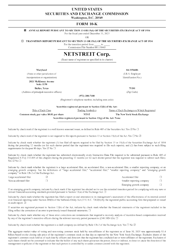 NetSTREIT Corp 2025年度报告