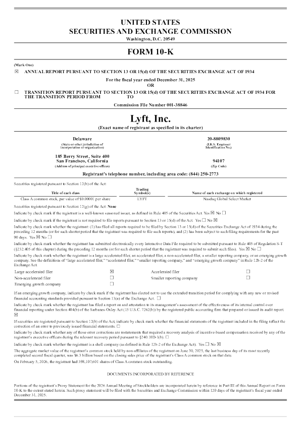 Lyft Inc-A 2025年度报告