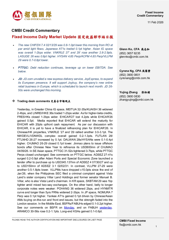 Fixed Income Daily Market Update