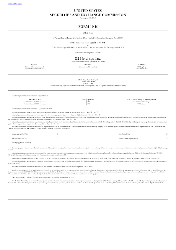 Q2控股公司 2025年度报告