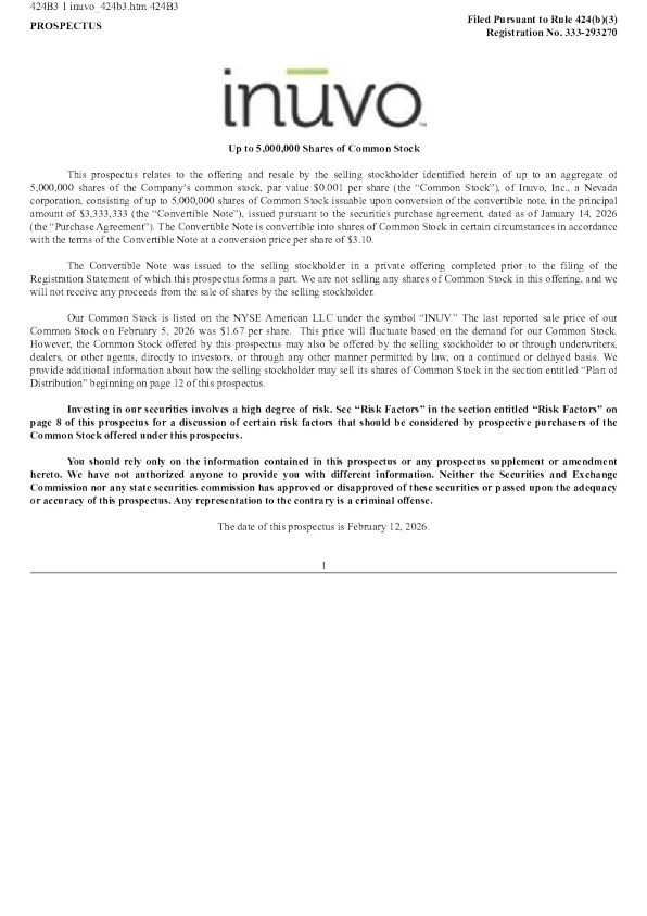 Inuvo Inc. 美股招股说明书（2026年2月12日版）