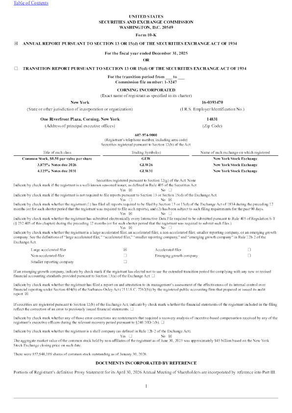 康宁 2025年度报告