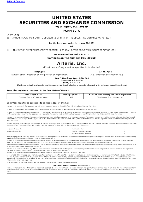 Arteris Inc 2025年度报告