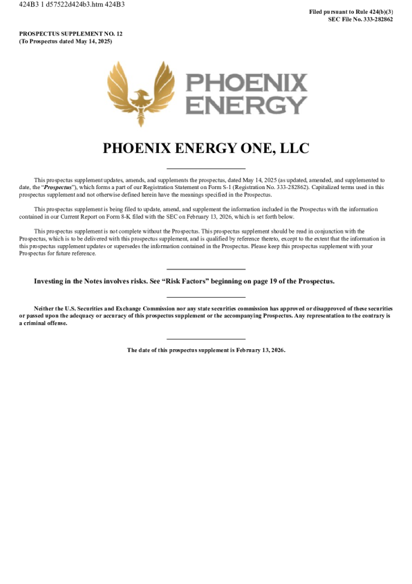 Phoenix Energy One LLC Series A Pfd美股招股说明书(2026-02-13版)