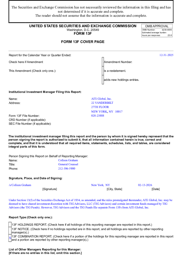 AlTi Global Inc - 2026年季度报告