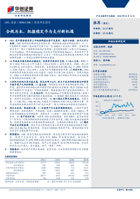 OSL集团(00863.HK)深度研究报告：合规为本，把握稳定币与支付新机遇