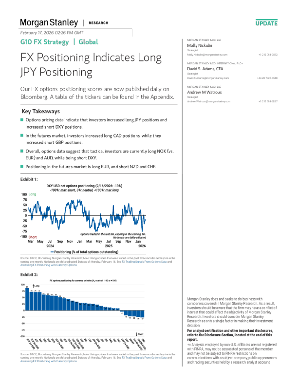 G10外汇策略 | 全球外汇仓位显示日元多头仓位