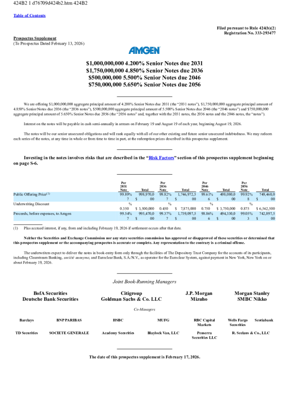 安进美股招股说明书(2026-02-19版)