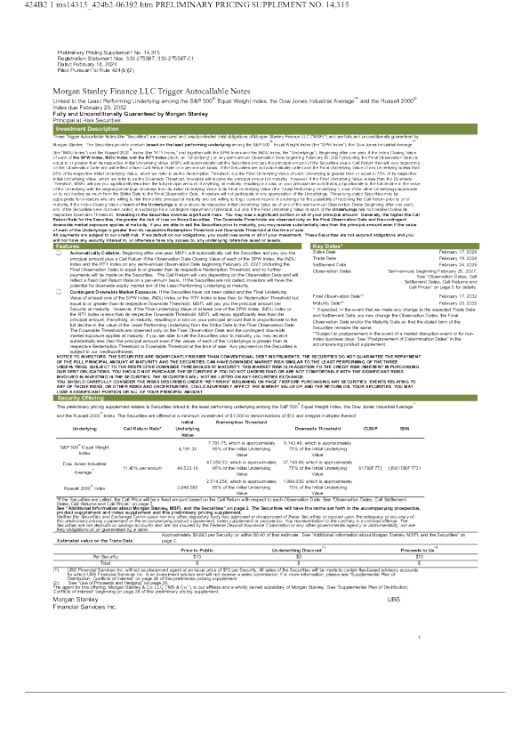 摩根士丹利美股招股说明书(2026-02-19版)