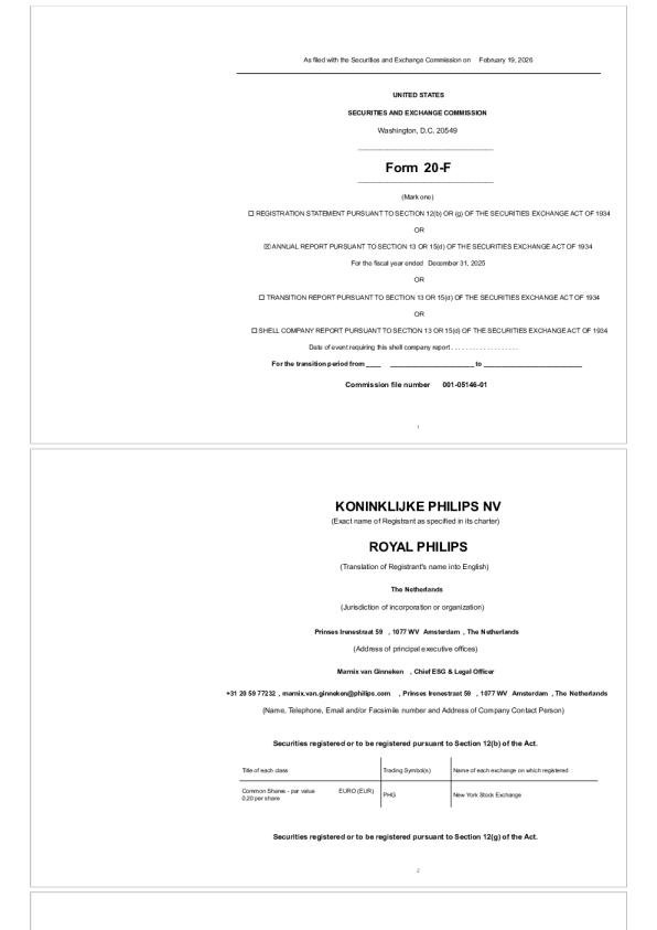 飞利浦 2026年年度报告和过渡报告