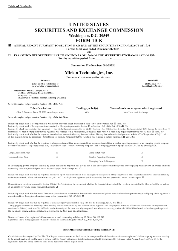 Mirion Technologies Inc-A 2025年度报告