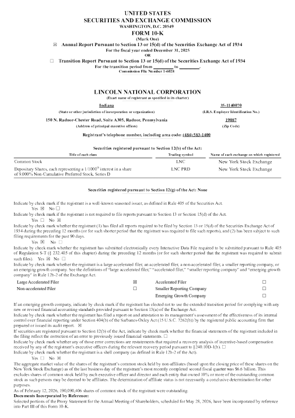林肯国民 2025年度报告