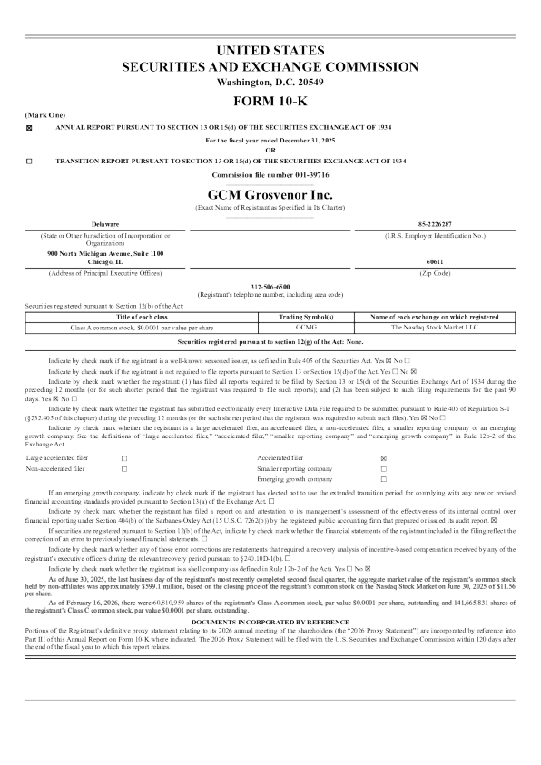 GCM Grosvenor Inc-A 2025年度报告