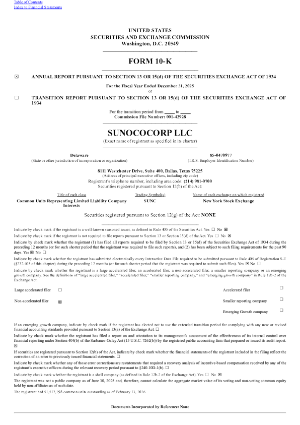 SunocoCorp LLC 2025年度报告