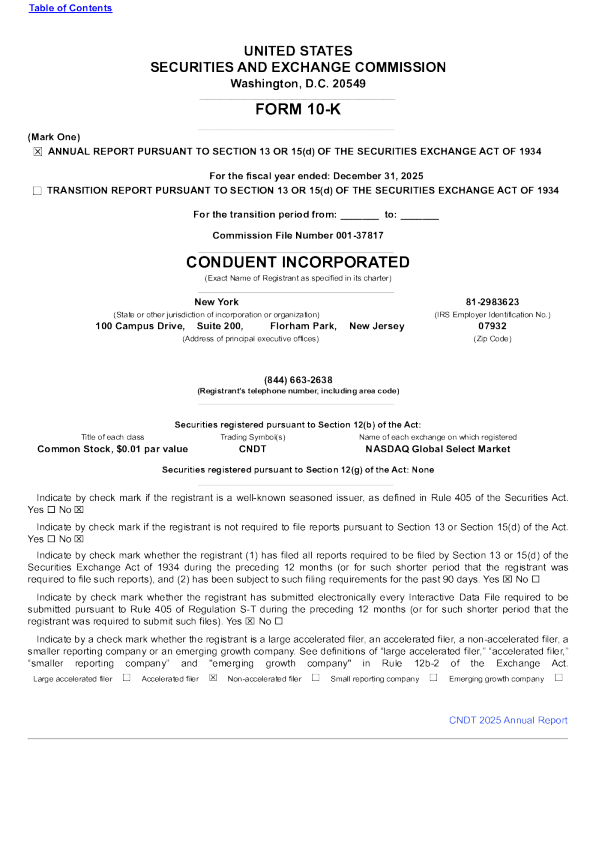 Conduent Inc 2025年度报告