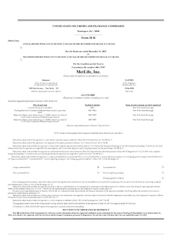 大都会人寿 2025年度报告