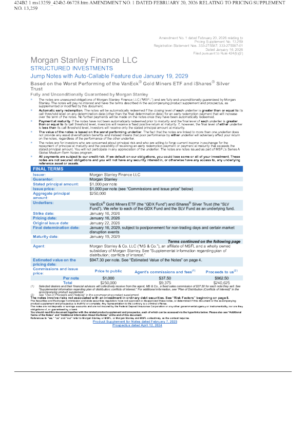 摩根士丹利美股招股说明书(2026-02-20版)